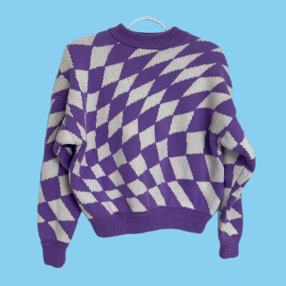 Lisa Says Gah! Purple Check Sweatshirt